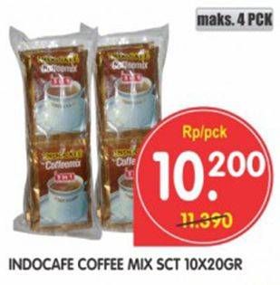 Promo Harga Indocafe Coffeemix per 10 sachet 20 gr - Superindo