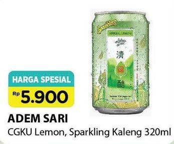 Promo Harga ADEM SARI Ching Ku Herbal Lemon, Sparkling 320 ml - Alfamart
