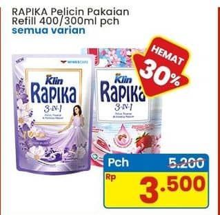 Promo Harga So Klin Rapika Pelicin Pakaian All Variants 400 ml - Indomaret