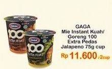 Promo Harga Gaga 100 Extra Pedas Goreng Jalapeno, Kuah Jalapeno 75 gr - Indomaret