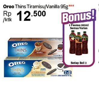 Promo Harga OREO Thins Tiramisu, Vanilla 95 gr - Carrefour