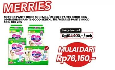 Promo Harga Merries Pants Good Skin M50, L44, XL38, XXL28 28 pcs - Carrefour