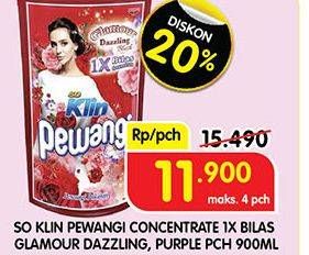 Promo Harga So Klin Pewangi Sekali Bilas Glamour Dazzling, Glamour Purple 900 ml - Superindo