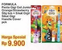 Promo Harga FORMULA Pasta Gigi Sikat Gigi Junior Pack Orange, Strawberry 2 pcs - Indomaret