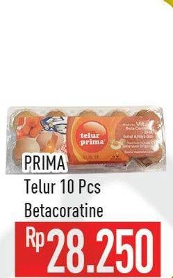 Promo Harga Telur Prima Telur Betacoratine 10 pcs - Hypermart
