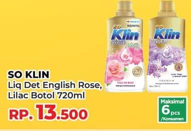 Promo Harga So Klin Liquid Detergent Nature English Rose, French Lilac 720 ml - Yogya
