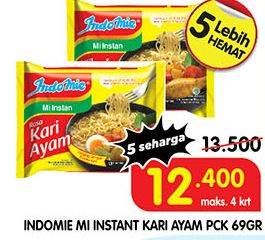 Promo Harga INDOMIE Mi Kuah Kari Ayam 72 gr - Superindo