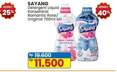 Promo Harga Sayang Liquid Detergent Rose, Original Fresh 700 ml - Indomaret