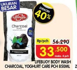 Promo Harga LIFEBUOY Body Wash Charcoal And Mint, Yoghurt Care 850 ml - Superindo