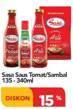 Promo Harga SASA Saus Tomat/Sambal 135-340ml  - Carrefour