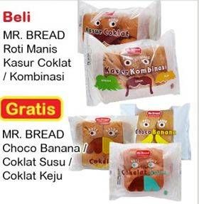 Promo Harga MR BREAD Roti Manis Kasur Kombinasi/Coklat  - Indomaret