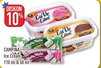 Promo Harga CAMPINA Ice Cream Hula-Hula/Lu Ve Litee  - Hypermart