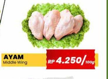 Promo Harga Ayam Middle Wing (Ayam Sayap Tengah) per 100 gr - Yogya