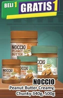 Promo Harga Noccio Peanut Butter Chunky, Creamy 340 gr - Hari Hari
