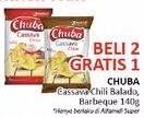 Promo Harga CHUBA Cassava Chips BBQ, Sambal Balado 140 gr - Alfamidi