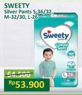 Promo Harga Sweety Silver Pants S36, S32, M30, L26 26 pcs - Alfamart