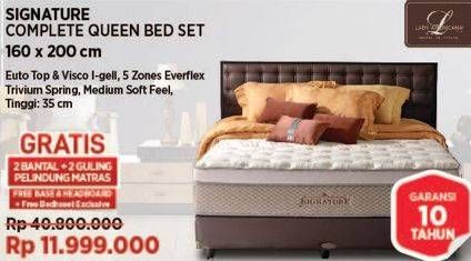 Promo Harga Lady Americana Signature Bed Set Queen 160x200cm  - COURTS