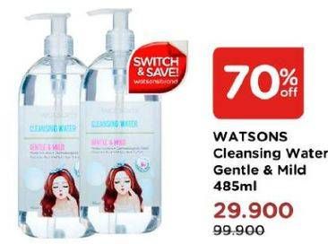 Promo Harga WATSONS Cleansing Water Gentle Mild 485 ml - Watsons