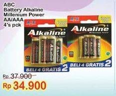 Promo Harga ABC Battery Alkaline AA, AAA 4 pcs - Indomaret