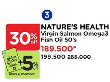 Promo Harga Natures Health Virgin Salmon Omega-3 Fish Oil 50 pcs - Watsons