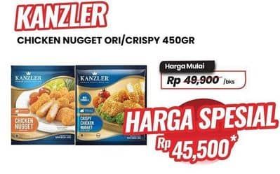 Promo Harga Kanzler Chicken Nugget Crispy, Original 450 gr - Carrefour