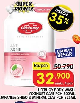 Promo Harga Lifebuoy Body Wash Yoghurt Care, Japanese Shiso Mineral Clay 850 ml - Superindo