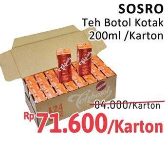 Promo Harga Sosro Teh Botol Original per 24 tpk 200 ml - Alfamidi