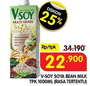 Promo Harga V-soy Soya Bean Milk 1000 ml - Superindo