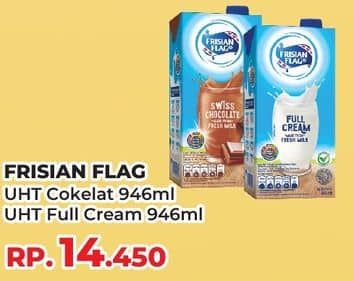 Promo Harga Frisian Flag Susu UHT Purefarm Full Cream, Swiss Chocolate 946 ml - Yogya