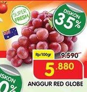 Promo Harga Anggur Red Globe per 100 gr - Superindo