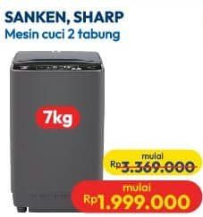 Promo Harga Sanken/Sharp Mesin Cuci 2 Tabung  - Hypermart