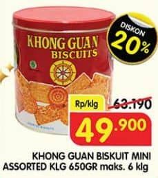 Promo Harga Khong Guan Assorted Biscuit Red Mini 650 gr - Superindo