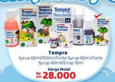 Promo Harga Tempra Syrup /Drop Syrup/Forte Paracetamol  - Carrefour