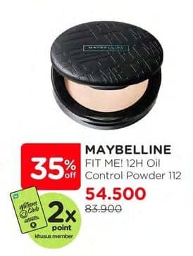 Promo Harga Maybelline Fit Me! 12-Hour Oil Control Powder 112 Natural Ivory 6 gr - Watsons