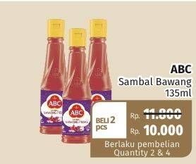 Promo Harga ABC Sambal Bawang Pedas per 2 botol 135 ml - Lotte Grosir