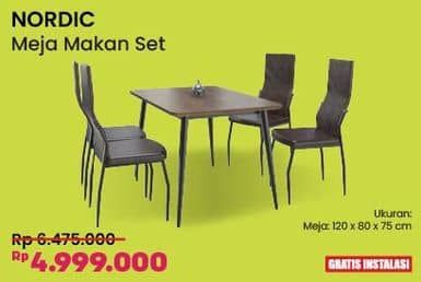 Promo Harga Courts Nordic Meja Makan Set  - COURTS