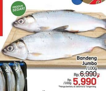 Promo Harga Ikan Bandeng Jumbo per 100 gr - LotteMart