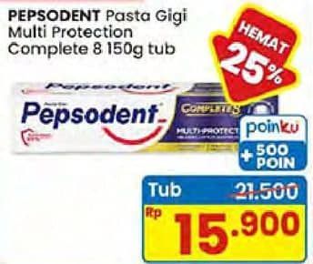 Promo Harga Pepsodent Pasta Gigi Complete 8 Actions Multi Protection 150 gr - Indomaret