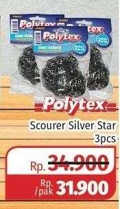 Promo Harga POLYTEX Scourer Silver Star 3 pcs - Lotte Grosir