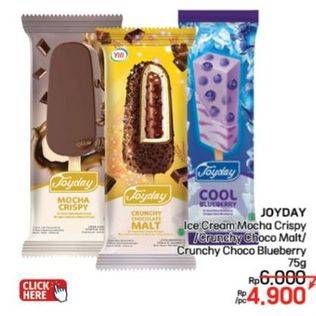 Promo Harga Joyday Ice Cream Stick Mocha Crispy, Crunchy Chocolate Malt, Crunchy Chocolate Blueberry 70 gr - LotteMart