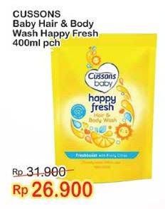 Promo Harga CUSSONS BABY Hair & Body Wash Happy Fresh 400 ml - Indomaret
