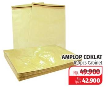 Promo Harga Amplop Coklat Cabinet 100 pcs - Lotte Grosir