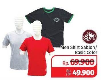 Promo Harga Men Shirt Sablon/Basic COlor  - Lotte Grosir
