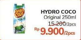 Promo Harga HYDRO COCO Minuman Kelapa Original per 2 box 250 ml - Alfamidi