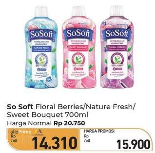 Promo Harga Sosoft Deterjen Cair Floral Berries, Nature Fresh, Sweet Bouquet 750 ml - Carrefour