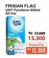 Promo Harga FRISIAN FLAG Susu UHT Purefarm Full Cream 900 ml - Alfamart