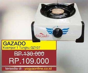 Promo Harga GAZADO GZ 107 | Kompor Gas 1 Tungku  - Yogya
