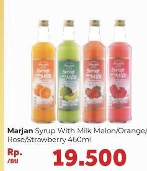 Promo Harga MARJAN Syrup with Milk Melon, Orange, Rose, Strawberry 460 ml - Carrefour