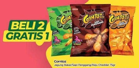 Promo Harga Corntoz Snack Jagung Jagung Bakar, Sapi Panggang, Keju Cheddar 75 gr - TIP TOP
