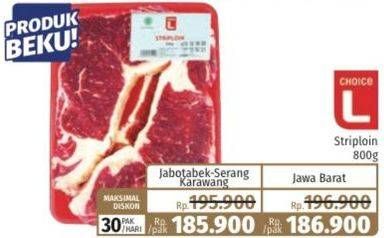 Promo Harga CHOICE L Striploin 800 gr - Lotte Grosir